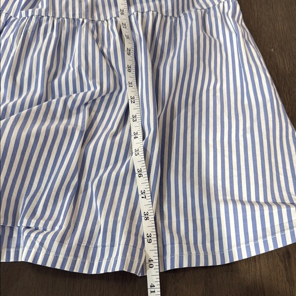 J. Crew Size 0 Blue Sleeveless Midi Dress Striped Tiered Lined Pockets Cotton. - Picture 8 of 10